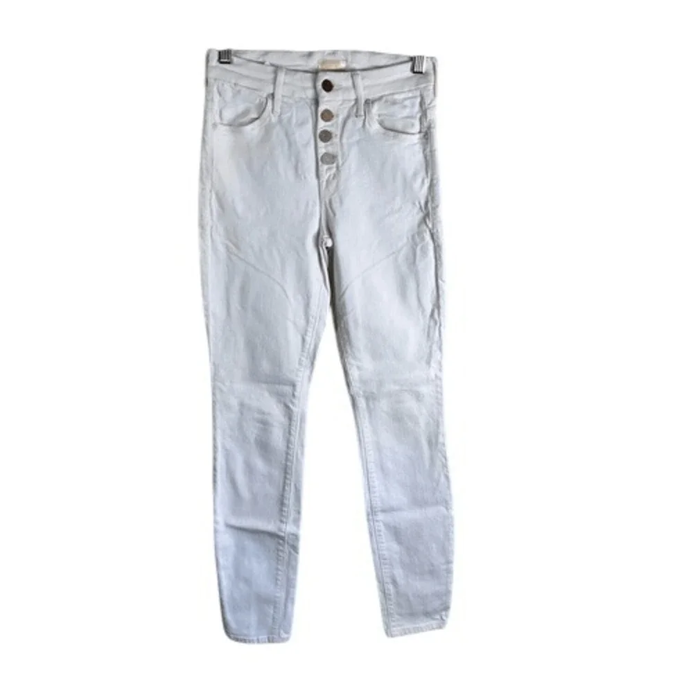 Mother Jeans Womens The Pixie White Denim Button Fly Jean Size 24 Beach Vacation